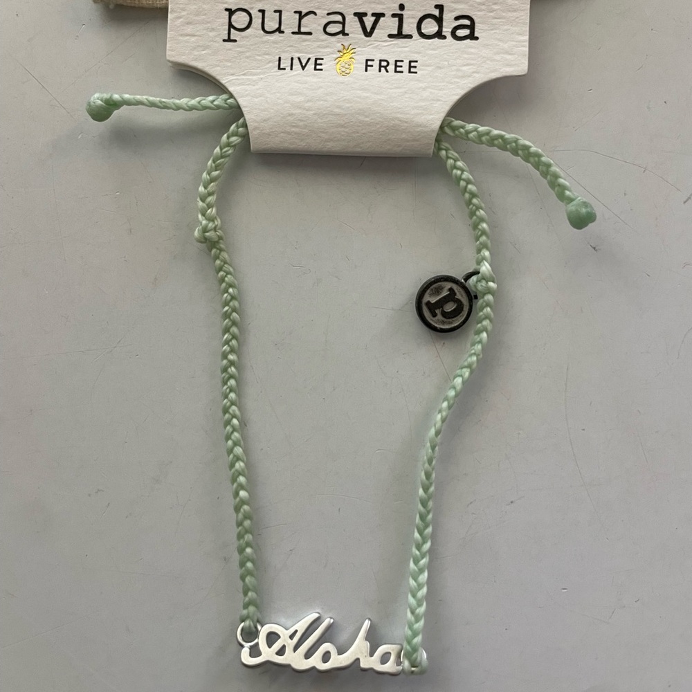 Pura Vida Mint Aloha Braided Bracelet